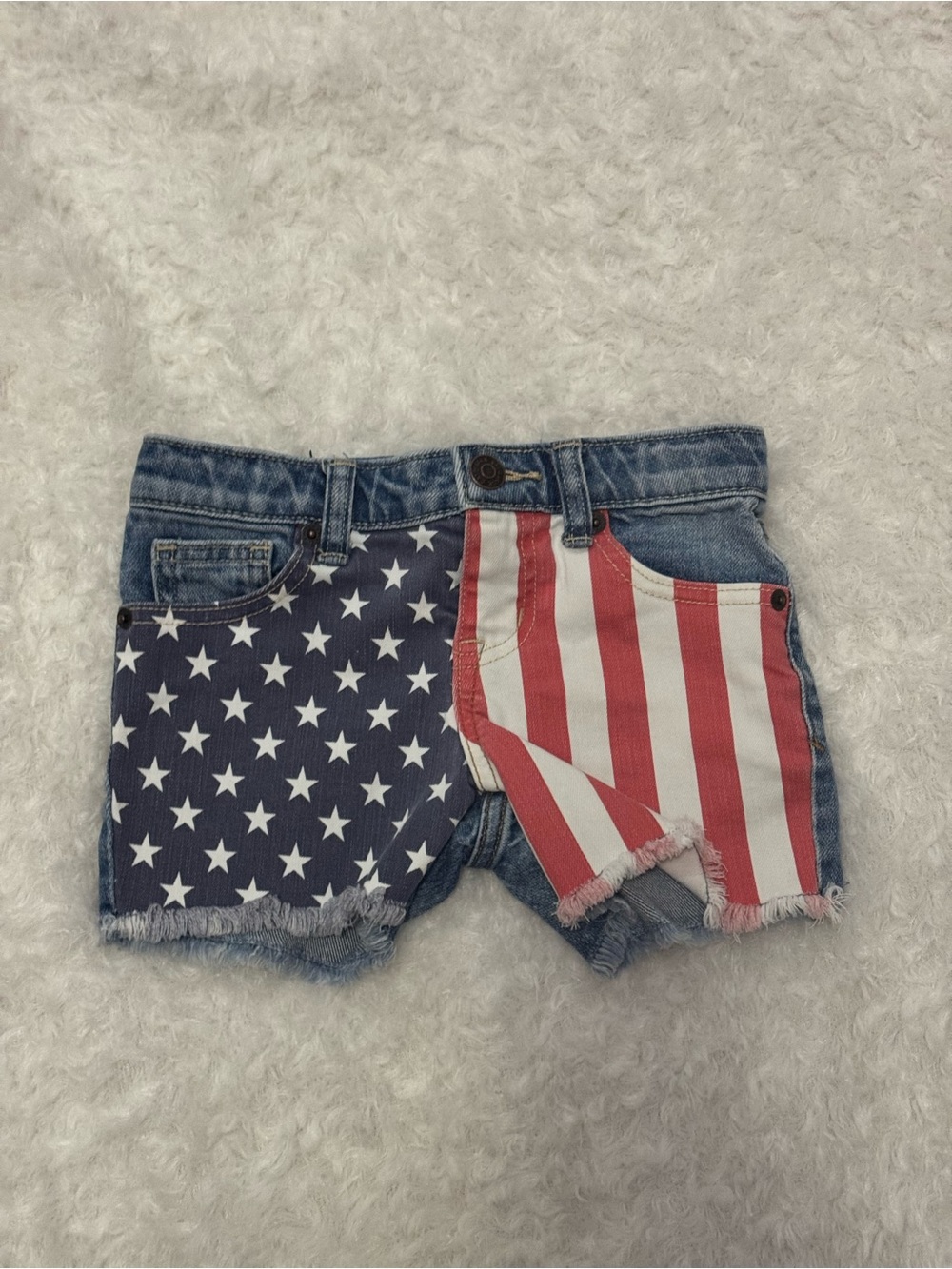 Cat & Jack Patriotic Denim Shorts - Blue/Red/White